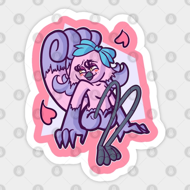 Cute Pink Bird Girl Sticker by Changchung